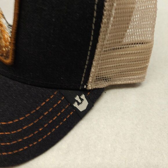 Goorin Bros GOAT Adjustable Casual Trucker Cap Mens Black Beige - Picture 3 of 6